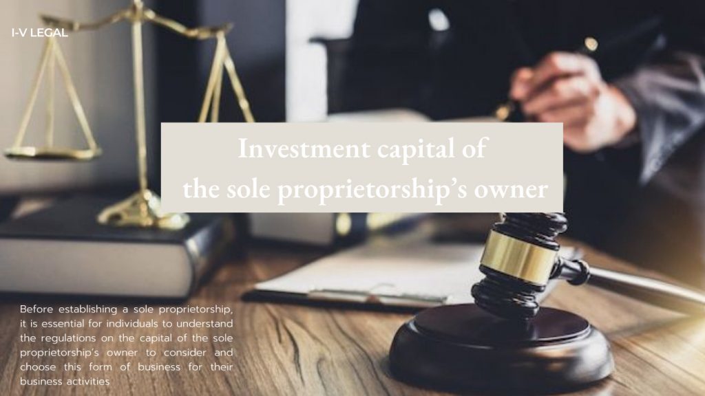 investment capital of the sole proprietors's owner